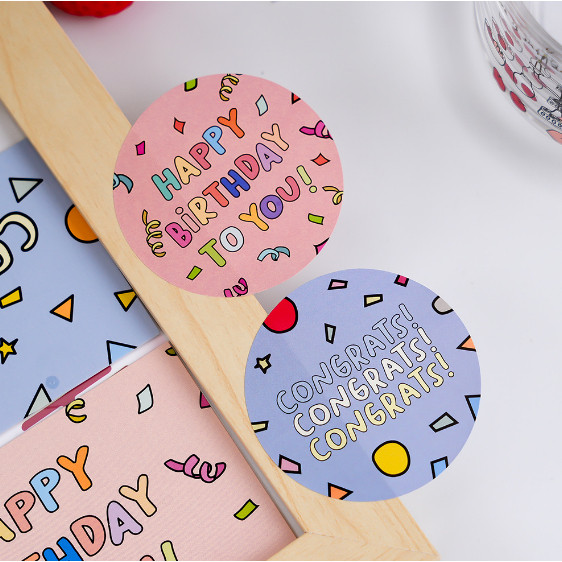 MR สติ๊กเกอร์ วันเกิด สติ๊กเกอร์แสดงความยินดี สติ๊กเกอร์แผ่น Happy birthday / Congrats