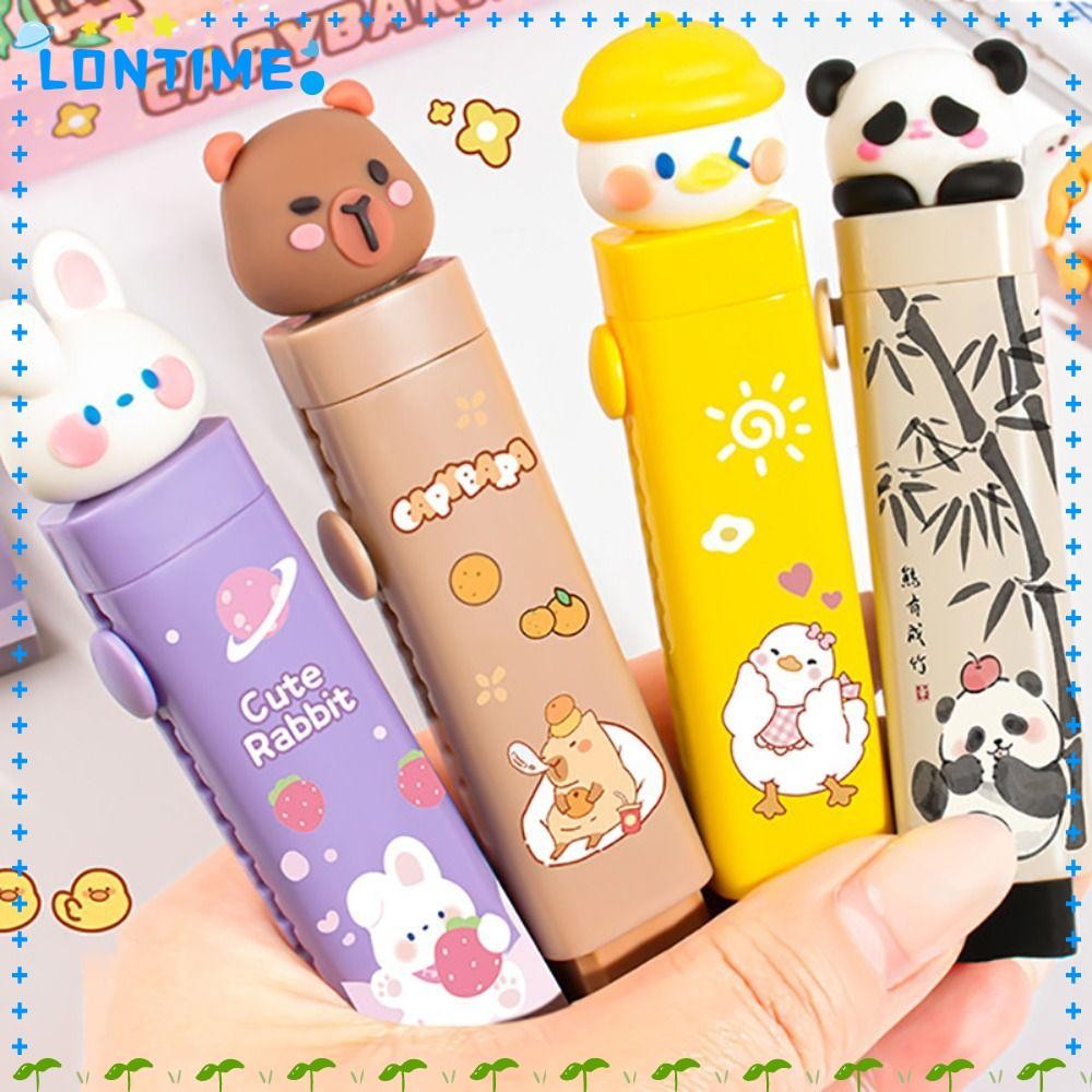 LONTIME ยางลบดินสอ, Push-pull ไม่มียางลบเศษ, การ์ตูนคุณภาพสูง Capybara โดยไม่ต้อง Leaving Marks ยางลบยางนักเรียน