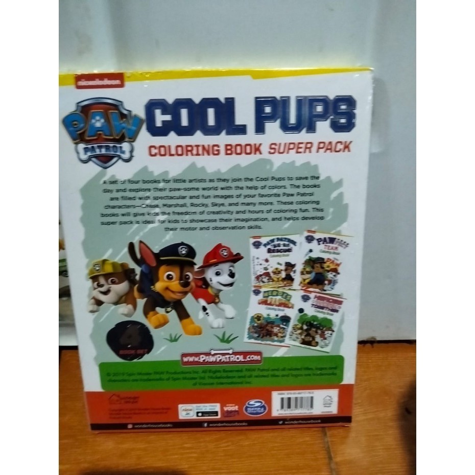 Paw Patrol Cool Pups สมุดระบายสี Super Boxset: สมุดระบายสีแพ็ค 4 เล่มสําหรับเด็ก
