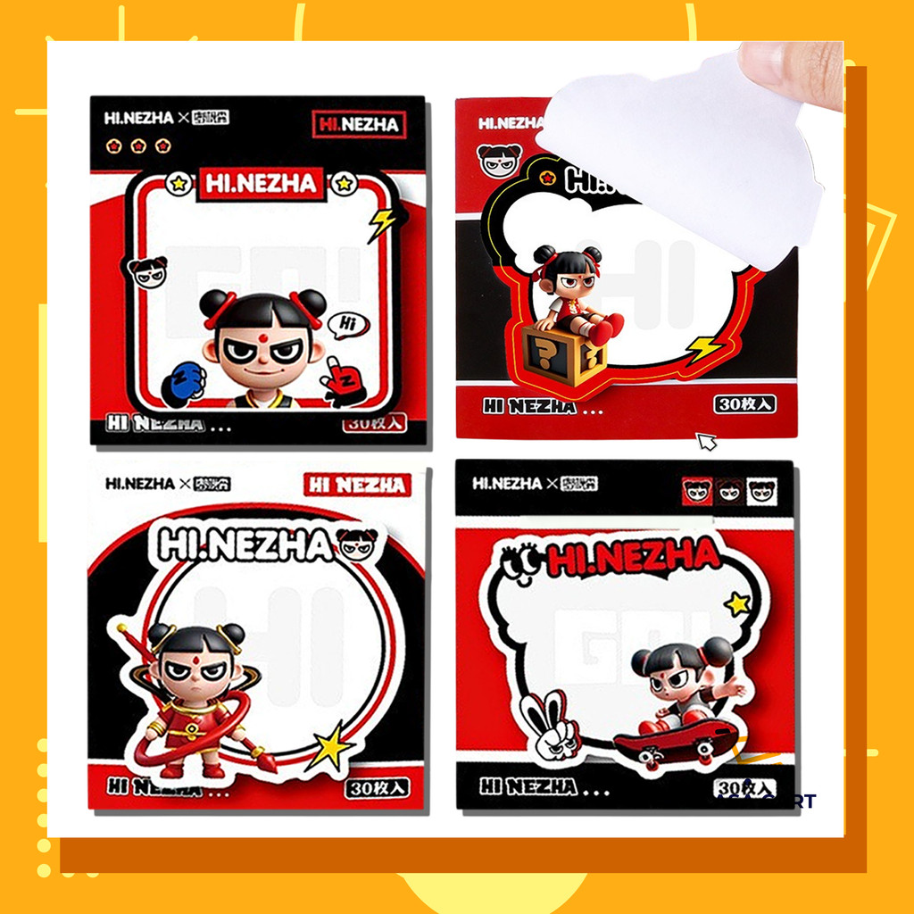 CASA CART Nezha Sticky Notes แผ่นจดบันทึกหนา Easy Cute Date พกพาสะดวก Memo Note Wall และตู้เย็น
