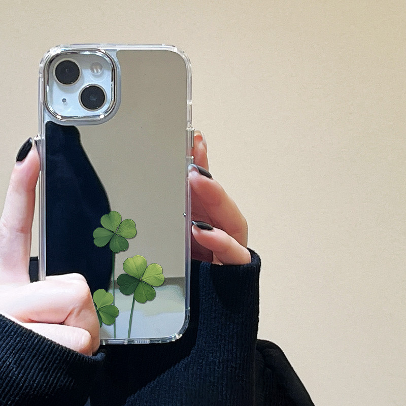 เคสโทรศัพท์กระจกเงา for iPhone 11 13 Pro Max 17air 16 15 14 12 Pro เคสไอโฟน11 เปลือกป้องกันปุ่มชุบไฟฟ้าป้องกันการตก-JMCH