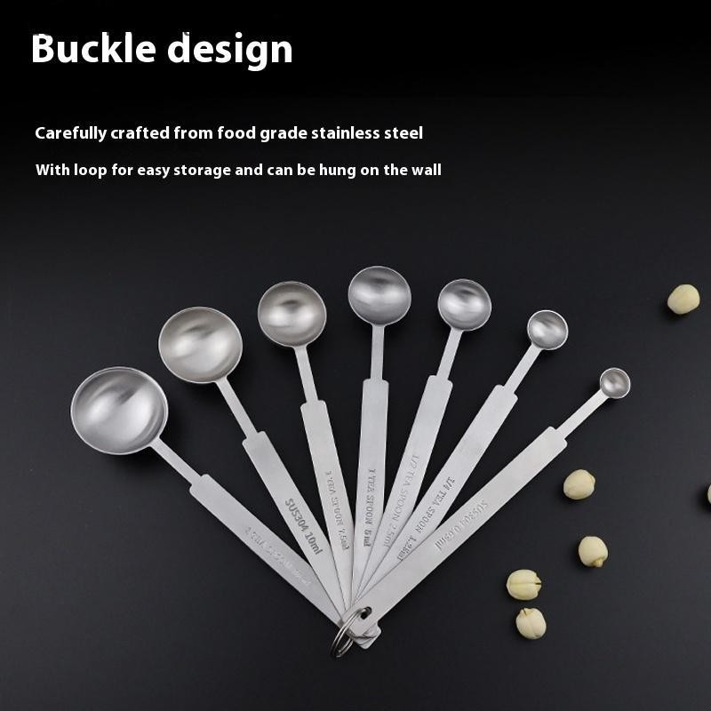 AA 1/4 ชิ้นกาแฟ Scoops ยาว 304 สแตนเลส Tablespoon Stackable ครัวช้อนตวงเหมาะกับคอนเทนเนอร์กาแฟ TH