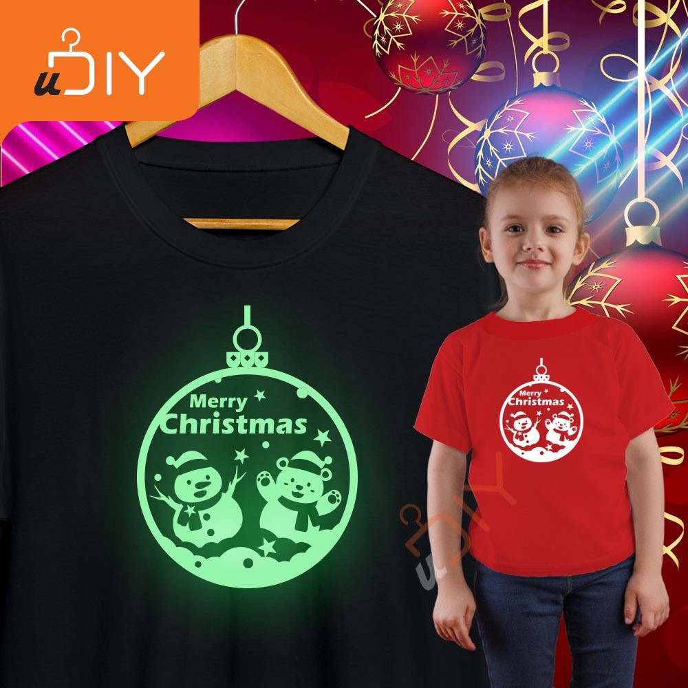 Glow in Dark Family 7 Christmas Family Edition Design T Shirt UNISEX Cotton Short Sleeve High Qualit