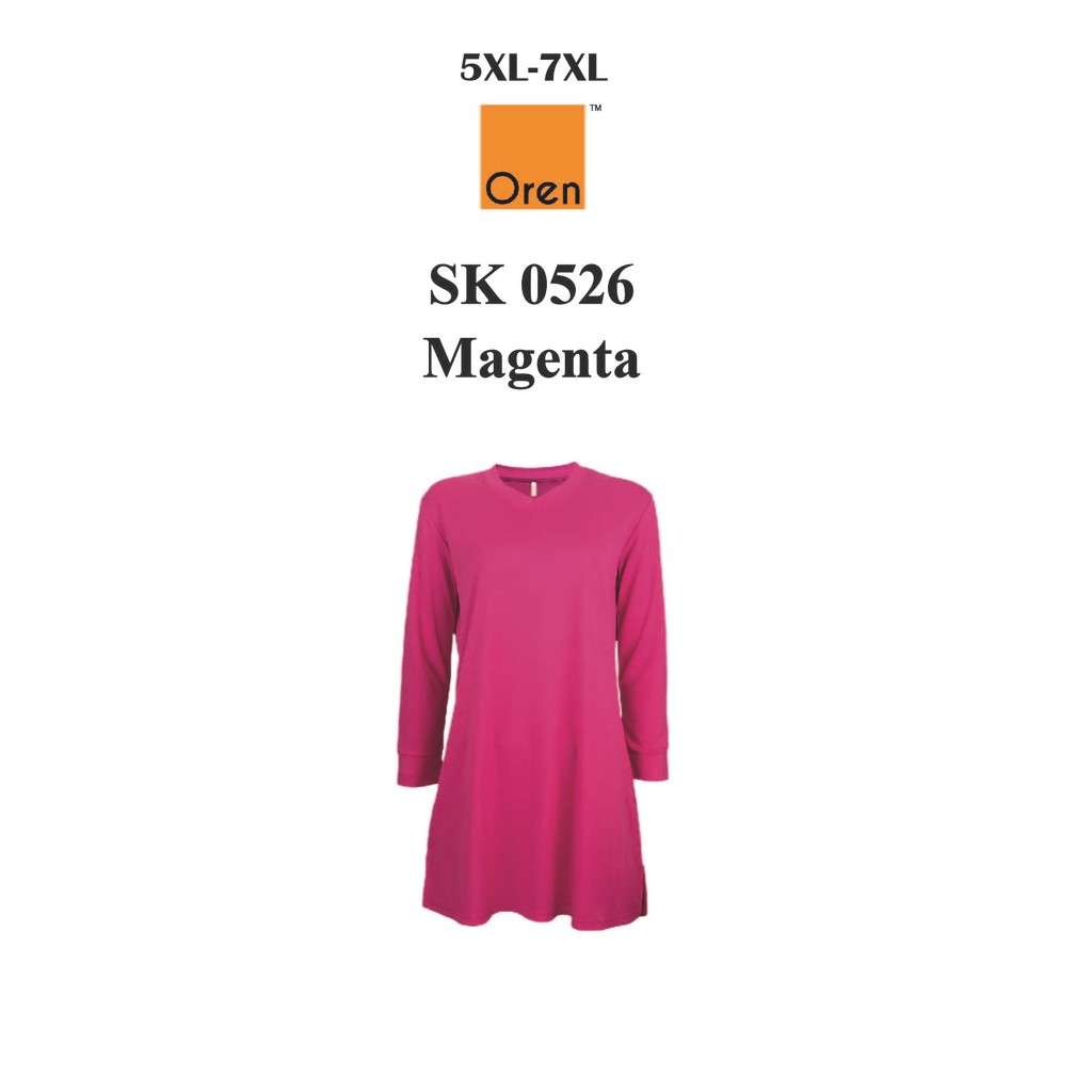 Oren Sport SK0526 Magenta Plus Size NTMY.os Muslimah viral ไมโครไฟเบอร์ V คอยาวแขนยาว Joyah Qayraa เ