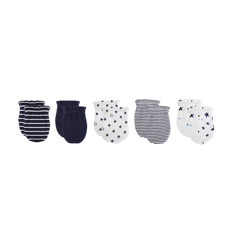 Kiddiezoom Unisex ทารกแรกเกิดเด็กผู้หญิง Anti-Grabbing Mittens 5 ชิ้นผ้าฝ้าย 100