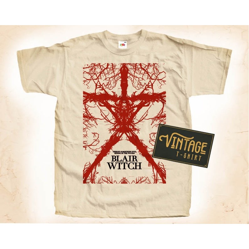 Blair Witch Project V2 T shirt Tee Natural Vintage Cotton Movie Poster All Sizes S M L XL 2X 3X 4X 5