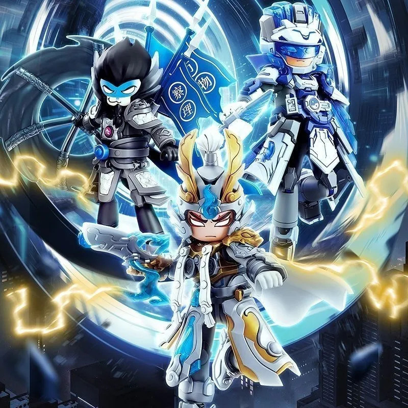 Blokees Heroes Infinite Lu Bu Guan Yu Ma Chao Zhou Yu หกหูกีวี Zhuge Liang ประกอบตุ๊กตาโมเดลเคลื่อนย