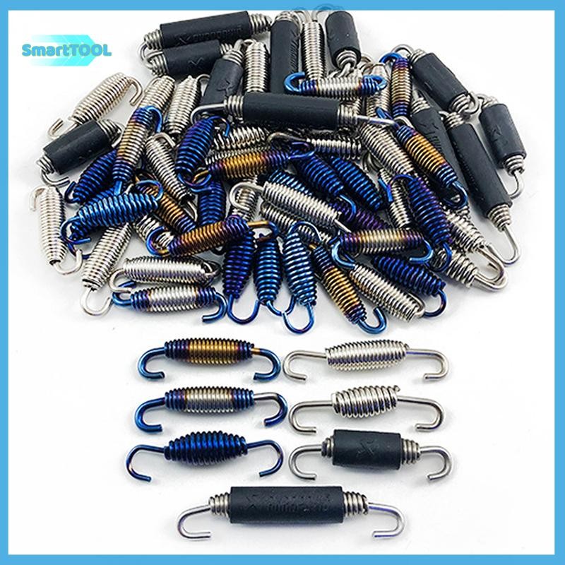 Utzn> Universal Motorcycle Exhaust Spring Hooks Stainless Steel Exhaust Front new
