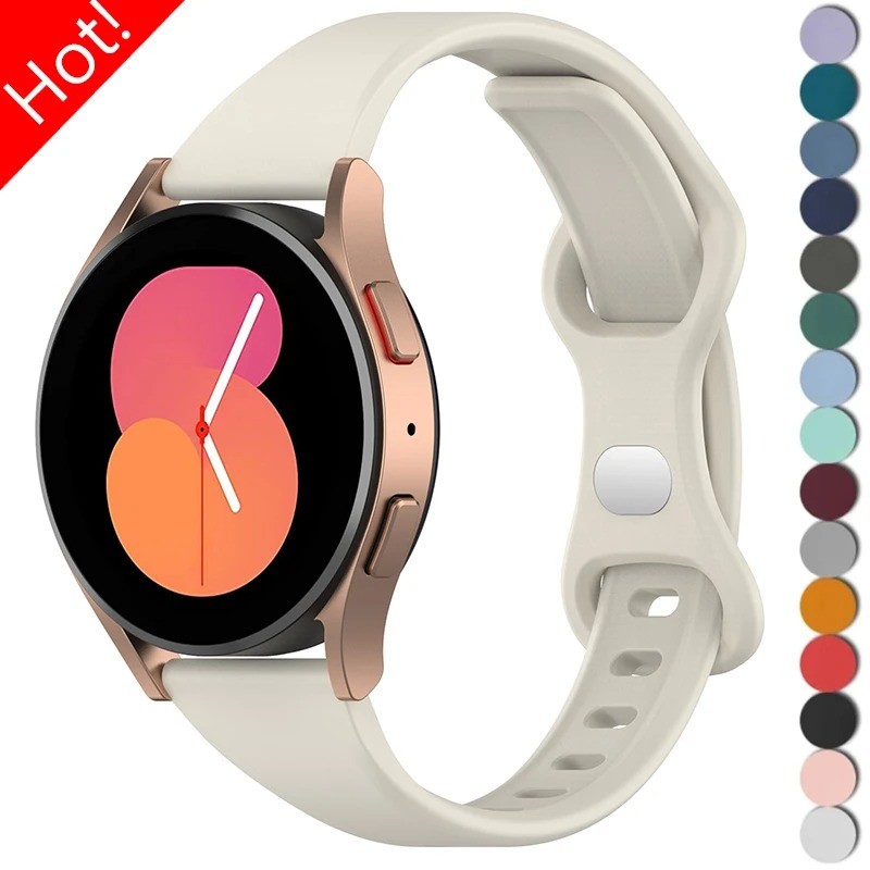 Slim 20 มม.22 มม.สายคล้องคอซิลิโคนสําหรับ Samsung Galaxy นาฬิกา 3/4/5/6 Active 2 เกียร์ S3 สายนาฬิกาสําหรับนาฬิกา Huawei GT3 4Pro 2e สายรัดข้อมือ