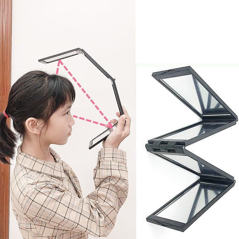 กระจกพับ 4 พับ ใช้แต่งหน้า ตัดผมเอง ดูด้านหลังศีรษะ (ส่งไทย) G3072