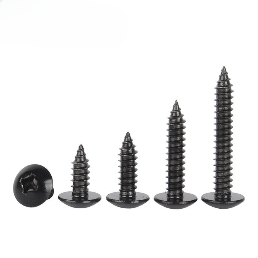 น็อต สกรู หัวร่ม หัวกระทะ แฉก T+ สแตนเลส 304  สีดํา เกลียวปล่อย  / Truss an Head Phillip Tapping Screw M3/M4/M5/M6 * L6-60 มม. (XZM-DM-w) - รูปที่ 6