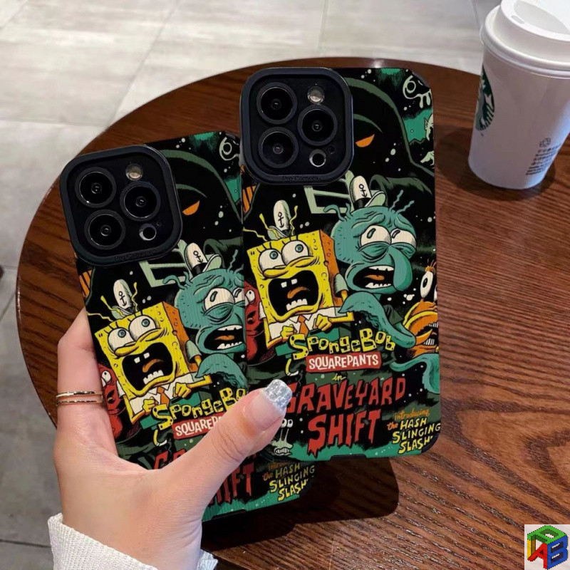 SAMSUNG สําหรับsamsung A15/A55/A54/A34/A14/A13/A12/A52/A71 ตลกSponge SpongeBob A72/A53/A30/A50S/A22/A33 หนังนุ่มเคสโทรศัพท์