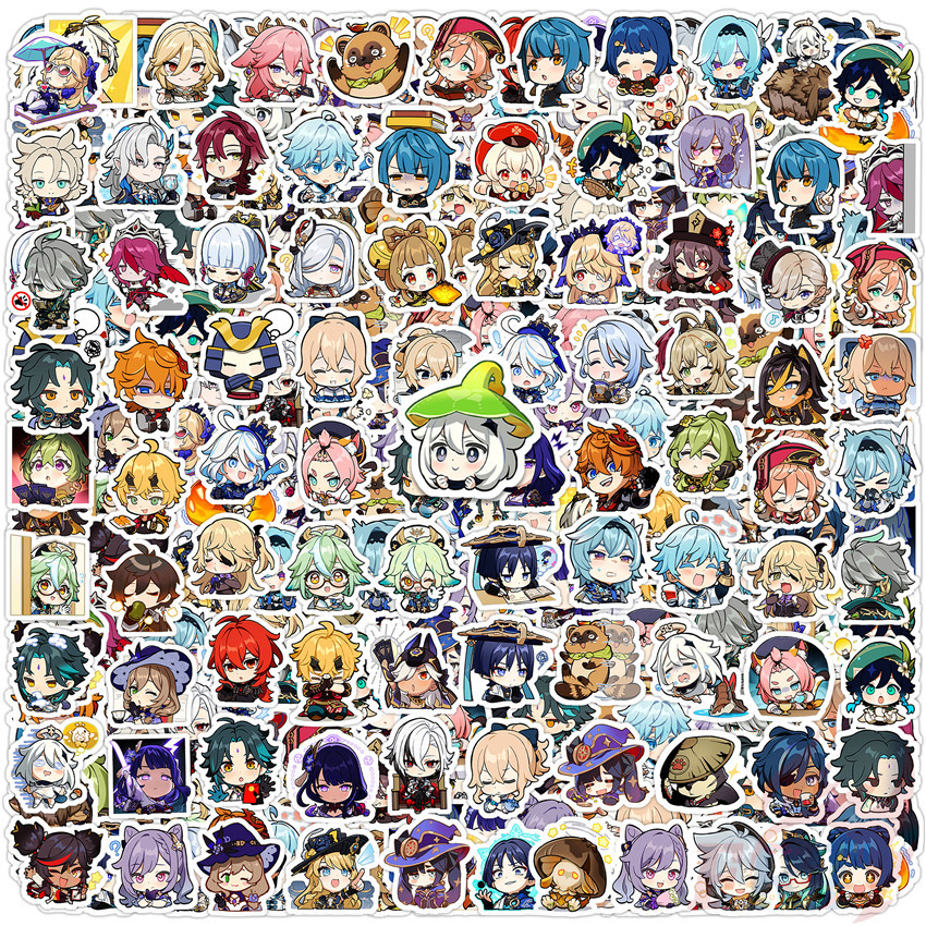110ชิ้น/ชุด ☆ Q Funny Genshin Impact Q-4 Mini Diary Manual สติ๊กเกอร์ (ขนาด:2~3 ซม.)☆ Diy แฟชั่นสมุด