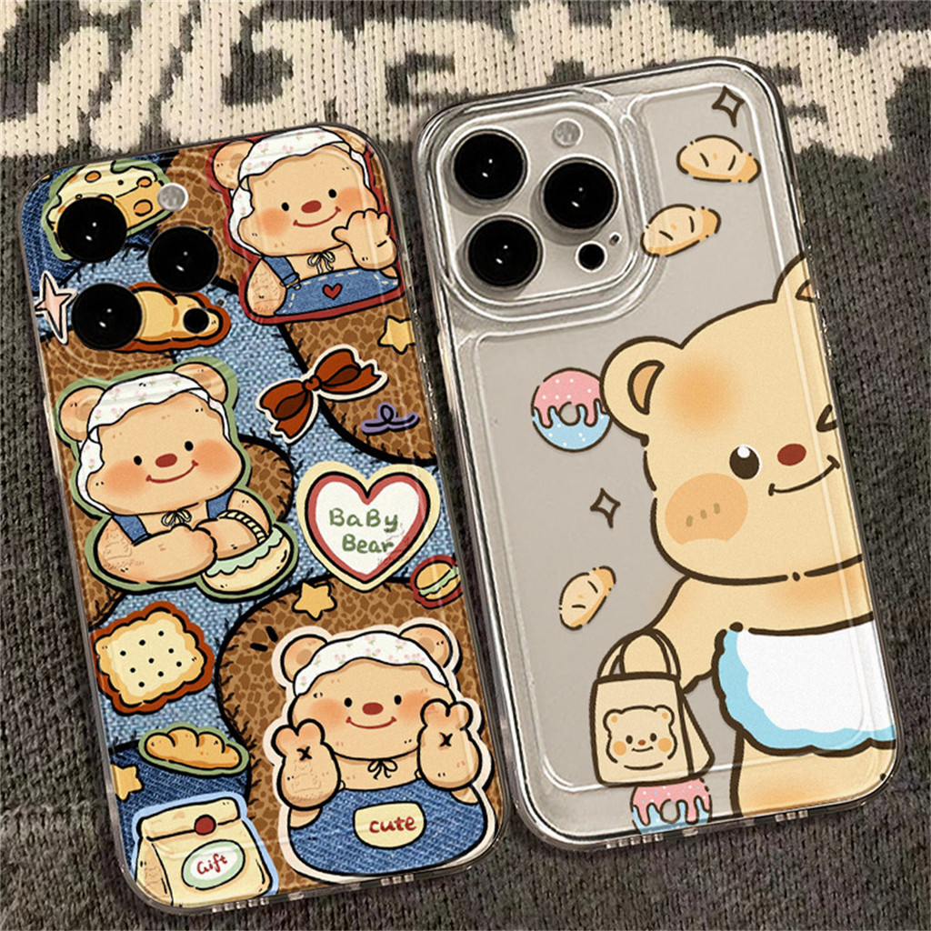 เคสมือถือ for Samsung A57 A37 A07 A17 A55 A06 A16 A15 A35 A54 A05 A05S A14 A32 A34 A22 A73 A26 A36 A56 S25 S26 หมี