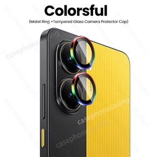 สําหรับ Redmi Turbo4 Turbo5 5G Xiaomi Poco X8 X7 Pro PocoX7 X7Pro 5G 2025 กรณี 3D กล้อง Protector ฝาครอบโค้งกระจกนิรภัย Matel แหวนกล้อง Protector