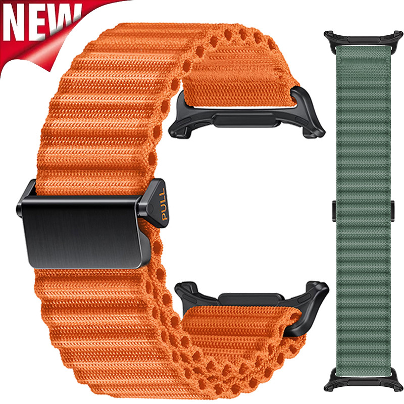 สายรัดไนลอนระบายอากาศเข้ากันได้สําหรับ Samsung Galaxy Watch Ultra 47 มม.สําหรับ Galaxy Watch 7 Ultra Watchband สร้อยข้อมืออุปกรณ์เสริม