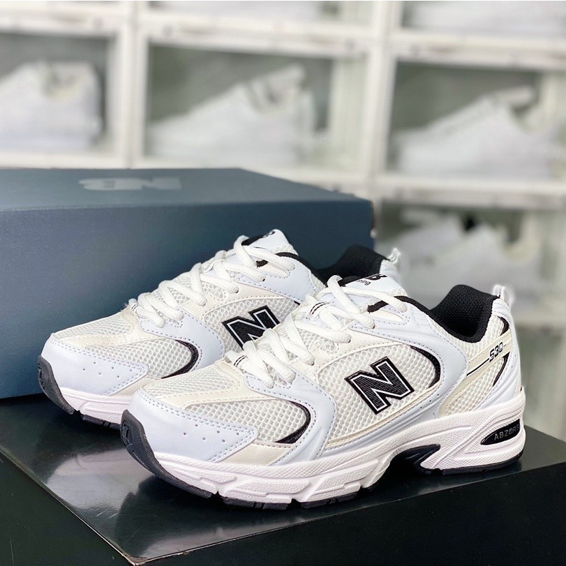 รองเท้าวิ่ง New Balance NB 530 สำหรับผู้ชายและผู้หญิง สีดำและขาว mr530eheadband