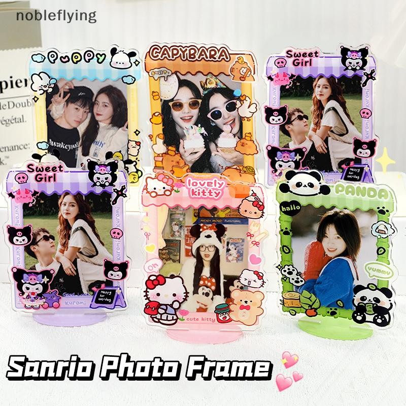 Nf Kawaii Sanrio Hello Kitty ยืนกรอบรูป Kuromi Cinnamoroll เครื่องประดับสาวโล่เหมาะสําหรับ 3 นิ้วอะนิเมะเดสก์ท็อปตกแต่ง nobleflying