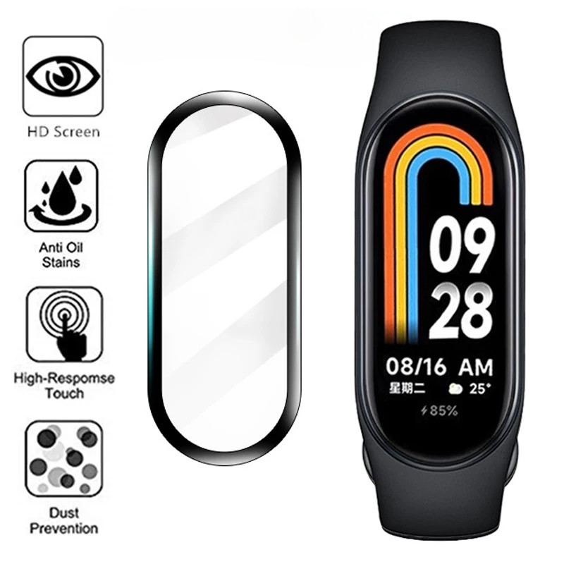 1-3PCS 999D ฟิล์มป้องกันสําหรับ Xiaomi Band 8 7 6 5 4 4c Pro Active ความละเอียดสูงรอยขีดข่วนป้องกันห
