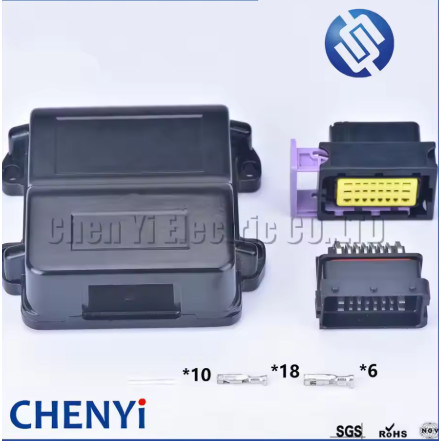 1 ชุดควบคุมเครื่องกําเนิดไฟฟ้า ECU 24 Pin กล่องอลูมิเนียมสําหรับ 24p ขั้วต่อชายหญิงพร้อมขั้วต่อและ 2