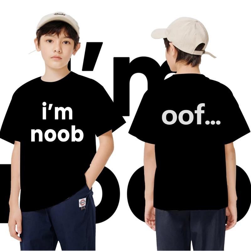 เสื้อยืดเด็ก I'm noobใส่แล้วไม่มี noobn ใส่ได้ ทั้ง ใส่สบาย ไม่หด ไม่ย้ ผ้าฝ้าย 100% Tiny World 90-1