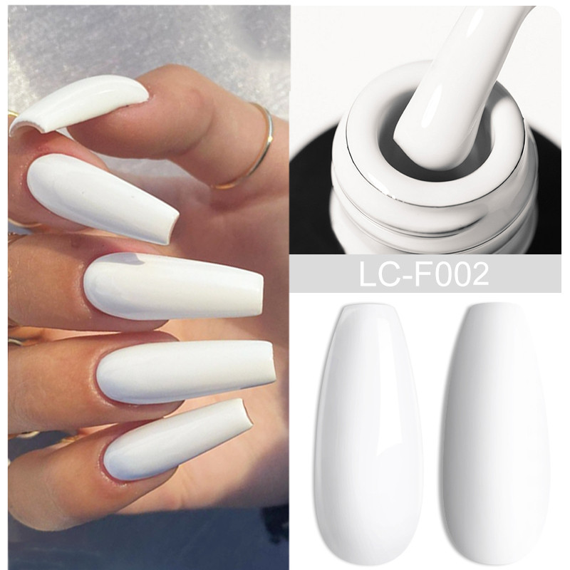 LILYCUTE สีขาวเล็บเจลสีน้ําตาลสี Series Soak Off Base Top Coat Nail Art เจลเคลือบเงา 7ML