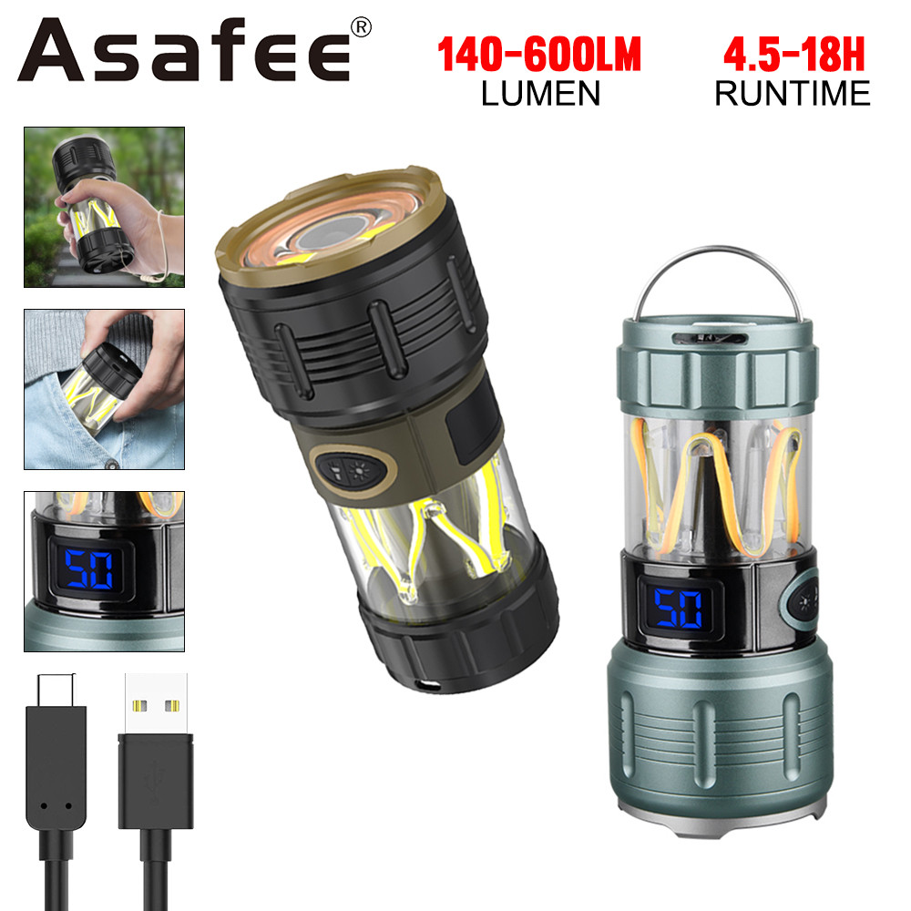 ASAFEE KXK-XC703 Outdoor Camping Light - 600LM 4 โหมดแสง IPX4 กันน้ํา Type-C ชาร์จ Power Bank แบบพกพ