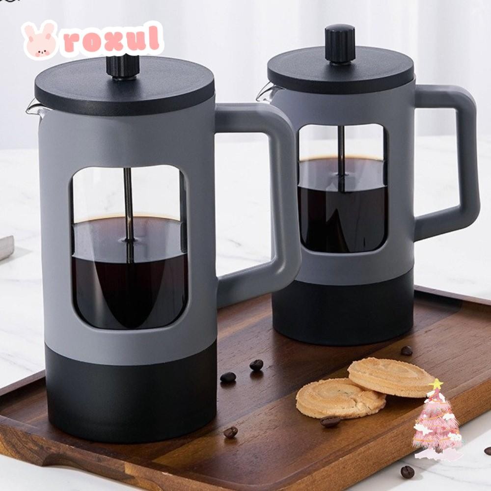 ROXUL Tea Coffee Brewer, 600ml Anti-Rust French Press เครื่องชงกาแฟ, แบบพกพาขนาดใหญ่ความจุทนความร้อน