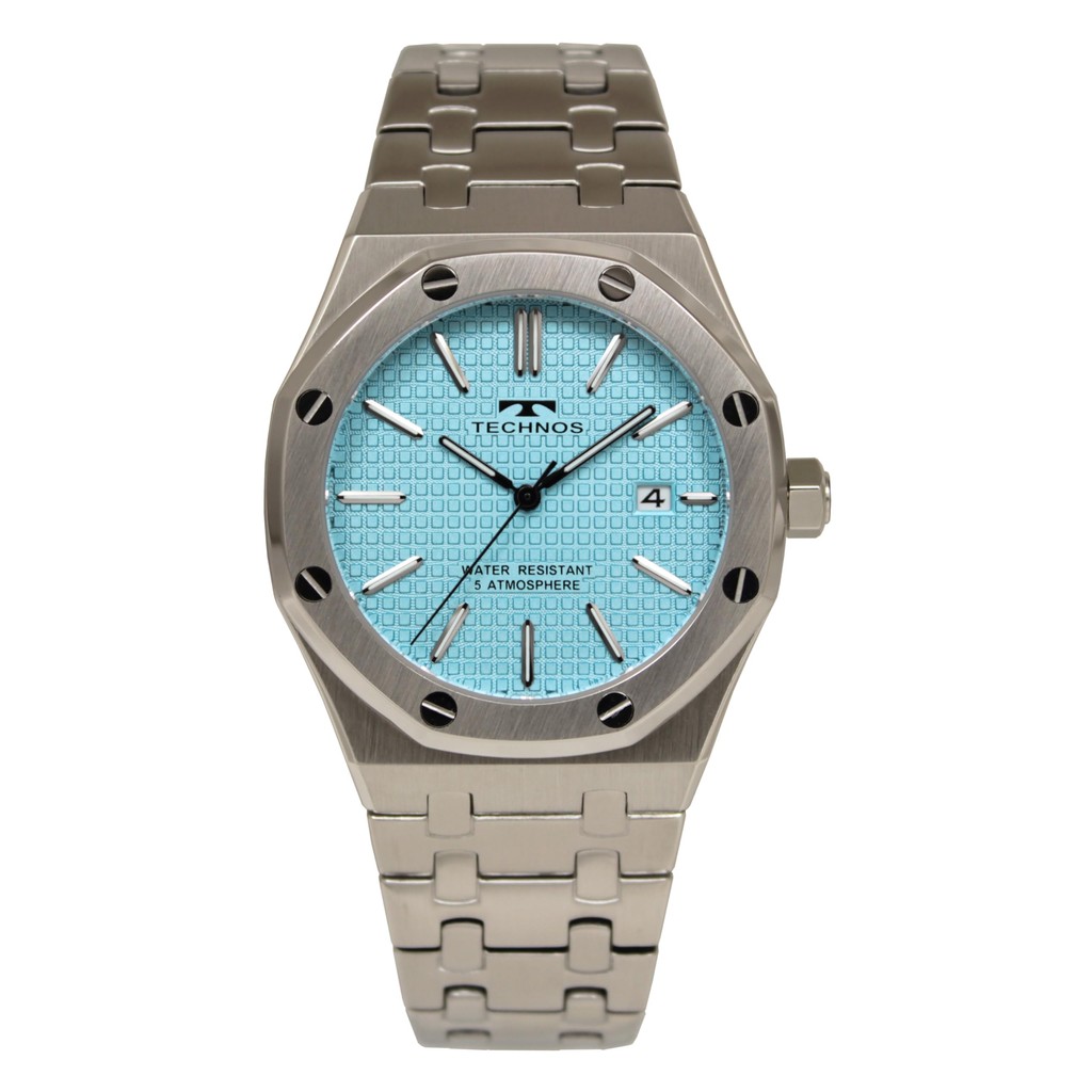 Technos Date Watch T9C07SI Men's Silver
