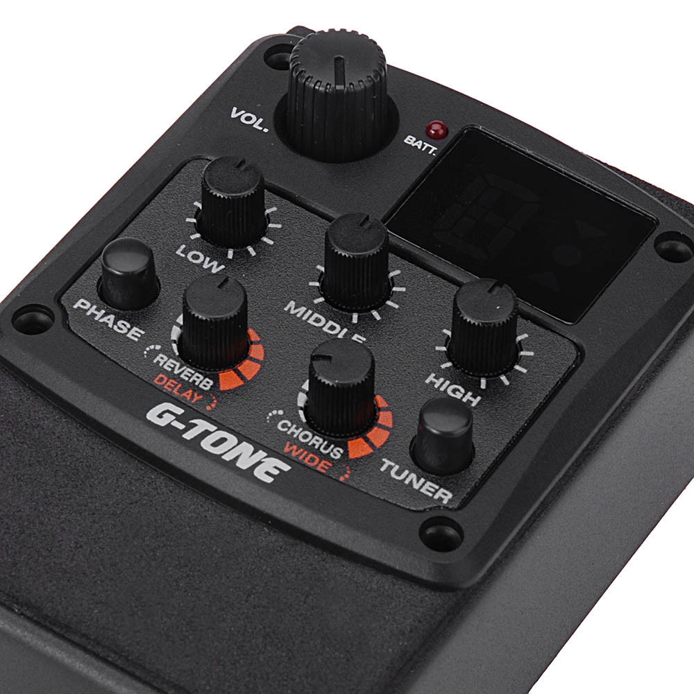 Cherub G-Tone GT-6 กีตาร์อะคูสติก Preamp Piezo Pickup 3-Band EQ Equalizer LCD Tuner พร้อม Reverb/Del