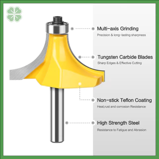 Roundover Router Bit, 8mm Shank Radius R53 R63, ขนาดใหญ่เส้นผ่านศูนย์กลางมุมรอบ Bit สําหรับ Trimmer Router, งานไม้ Chamfer เครื่องตัดเครื่องมือ