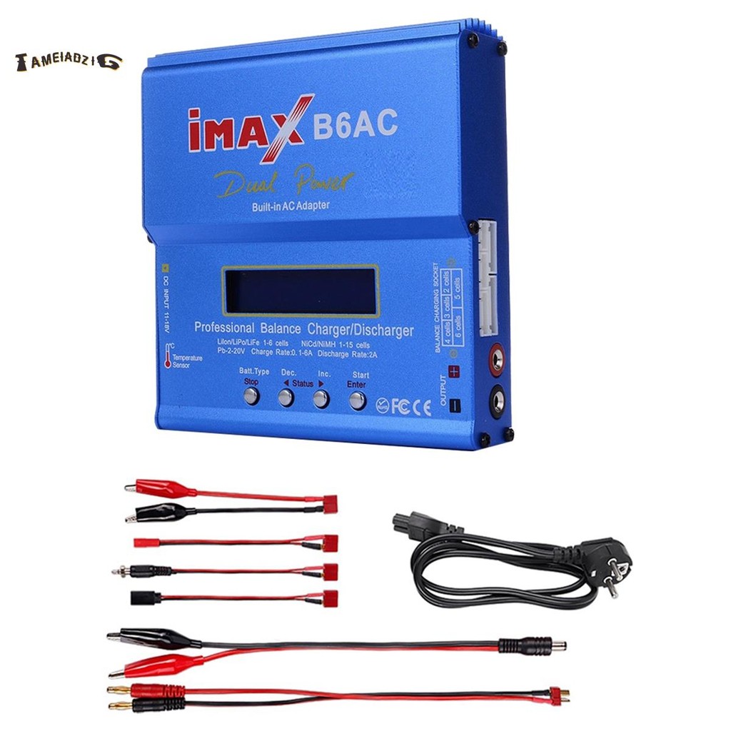 สําหรับ B6AC 80W RC Balance Charger + T ปลั๊กสายดิจิตอล Li-Ion LiFe Nimh Nicd PB Lipo แบตเตอรี่ Disc