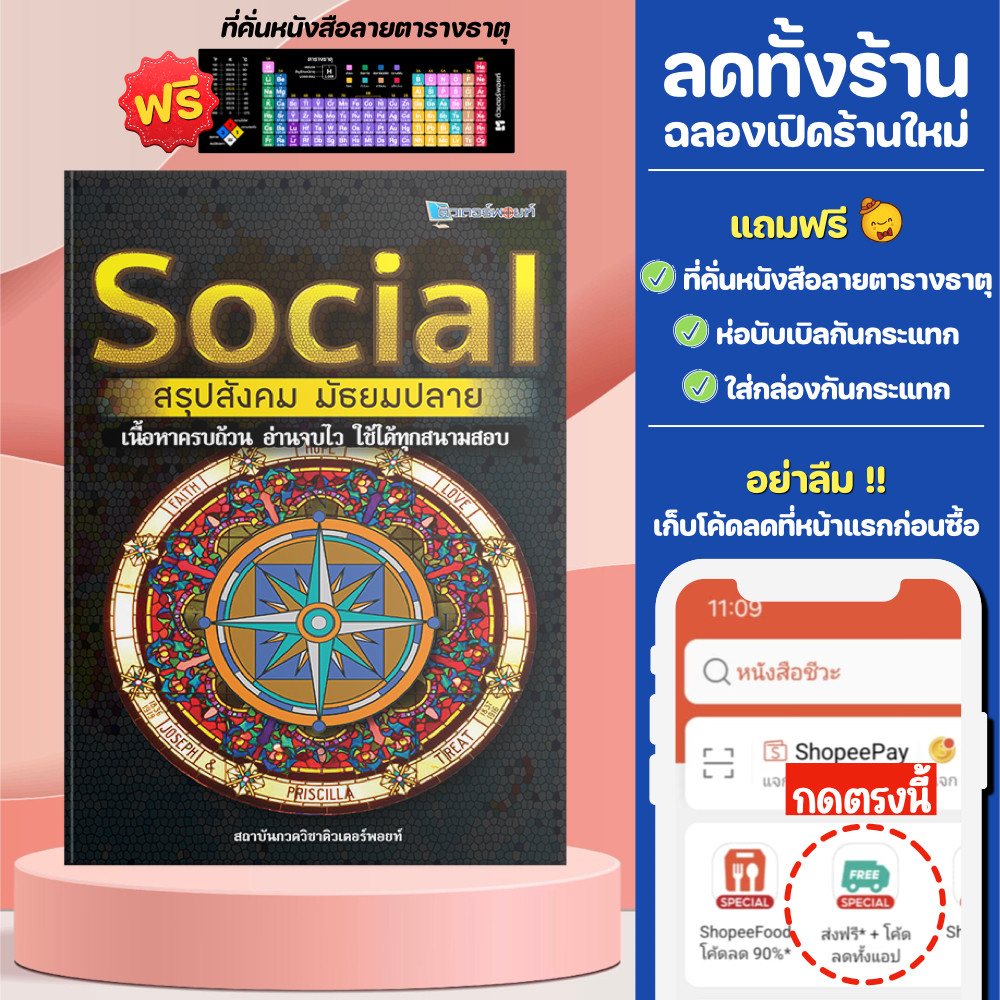 หนังสือ Social สรุปสังคม มัธยมปลาย [รหัส A-006]