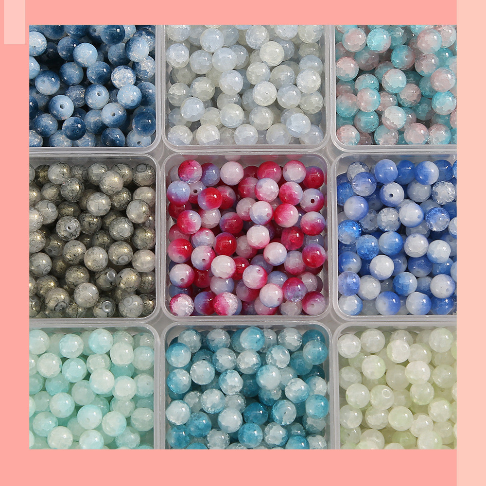 [JIN] diy ลูกปัดหลวมหยกเลียนแบบสีสันสดใส 10 มม., J