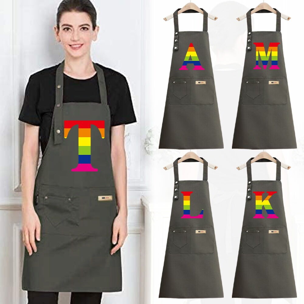 Kitchen Apron Waterproof Pocket Apron Gardening Portable Green rainbow Original