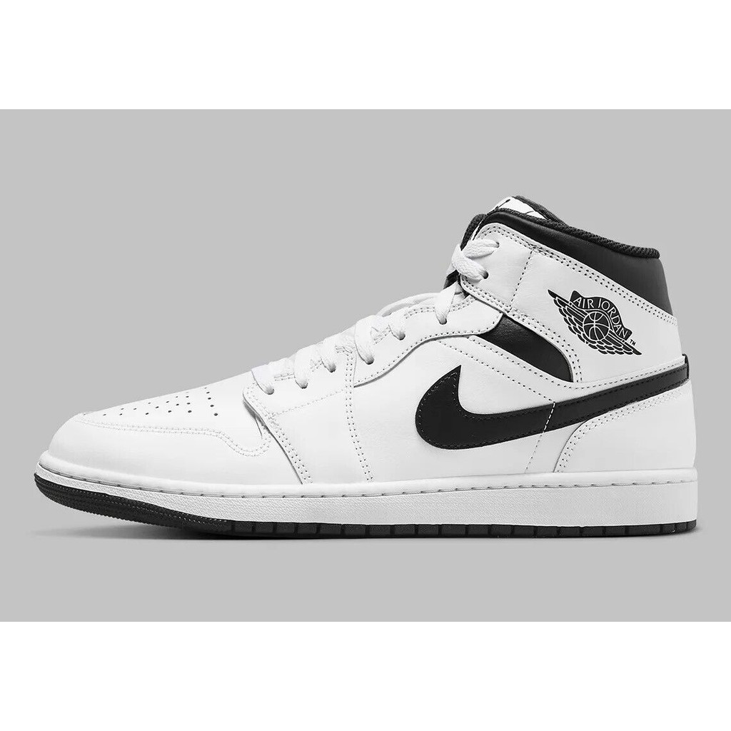 Nike Air Jordan 1 Mid Reverse Panda White Black DQ8426-132 รองเท้าผู้ชายใหม่