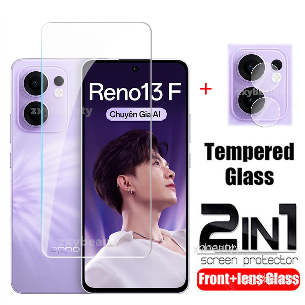 สําหรับ OPPO Reno 13F 13 5G 2025 ป้องกันหน้าจอคลุมทั้งหมดกระจกนิรภัยใสสําหรับ Reno13F Reno13 ป้องกันกระจกกล้องเลนส์ฟิล์ม