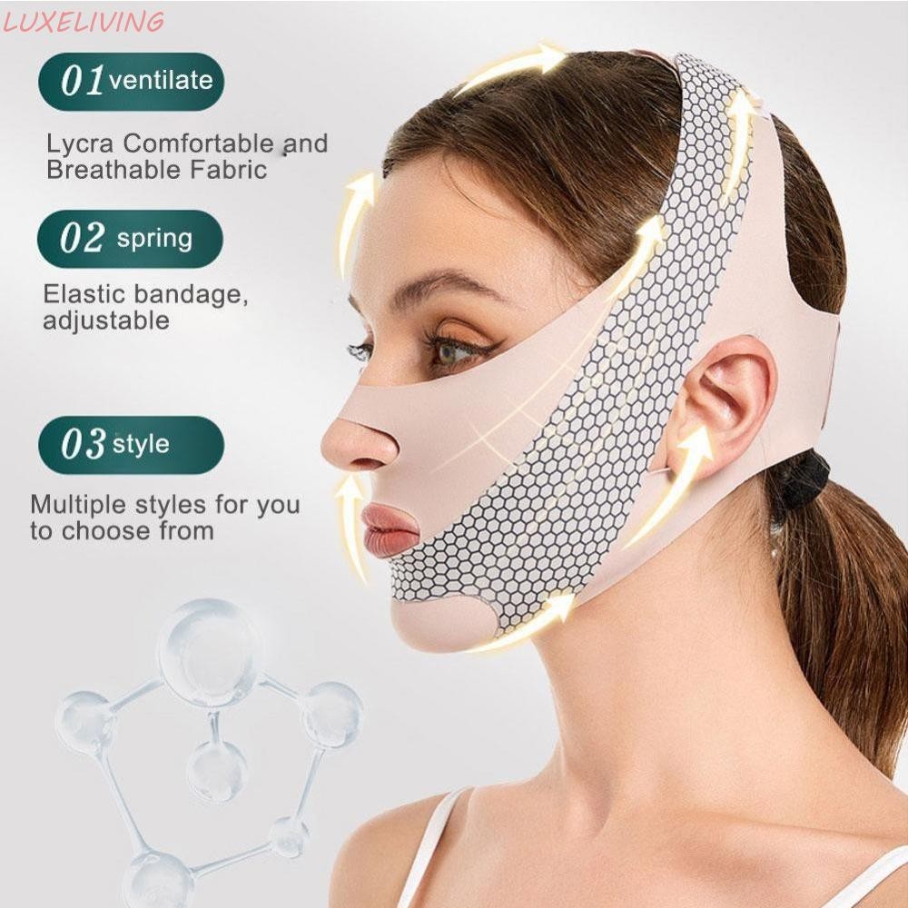 Luxeliving Face Lifting Mask, Anti Wrinkle Sculpting Cheek Slimming Mask, Solid V Line Strap Band Skin Care Tool Beauty Sleeping Mask ผู้หญิง