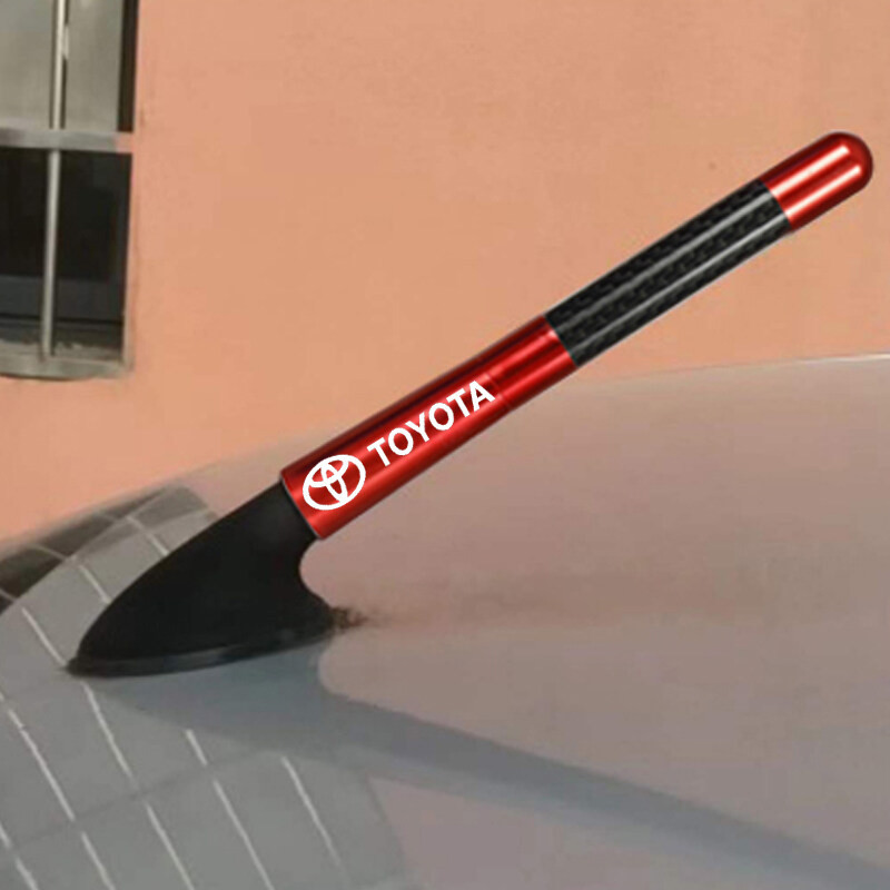 1pcs Universal 12 ซม.คาร์บอนไฟเบอร์รถวิทยุเสาอากาศสําหรับ Toyota Camry CHR Corolla rav4 yaris prius CHR Auris Avensis Hilux Highlander Corolla Camry vios อุปกรณ์เสริมรถ