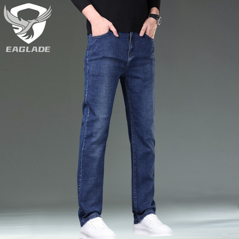 Eaglade Denim Jeans for Men Maong Pants 866 สี Blue Straight Cut Stretchable C03