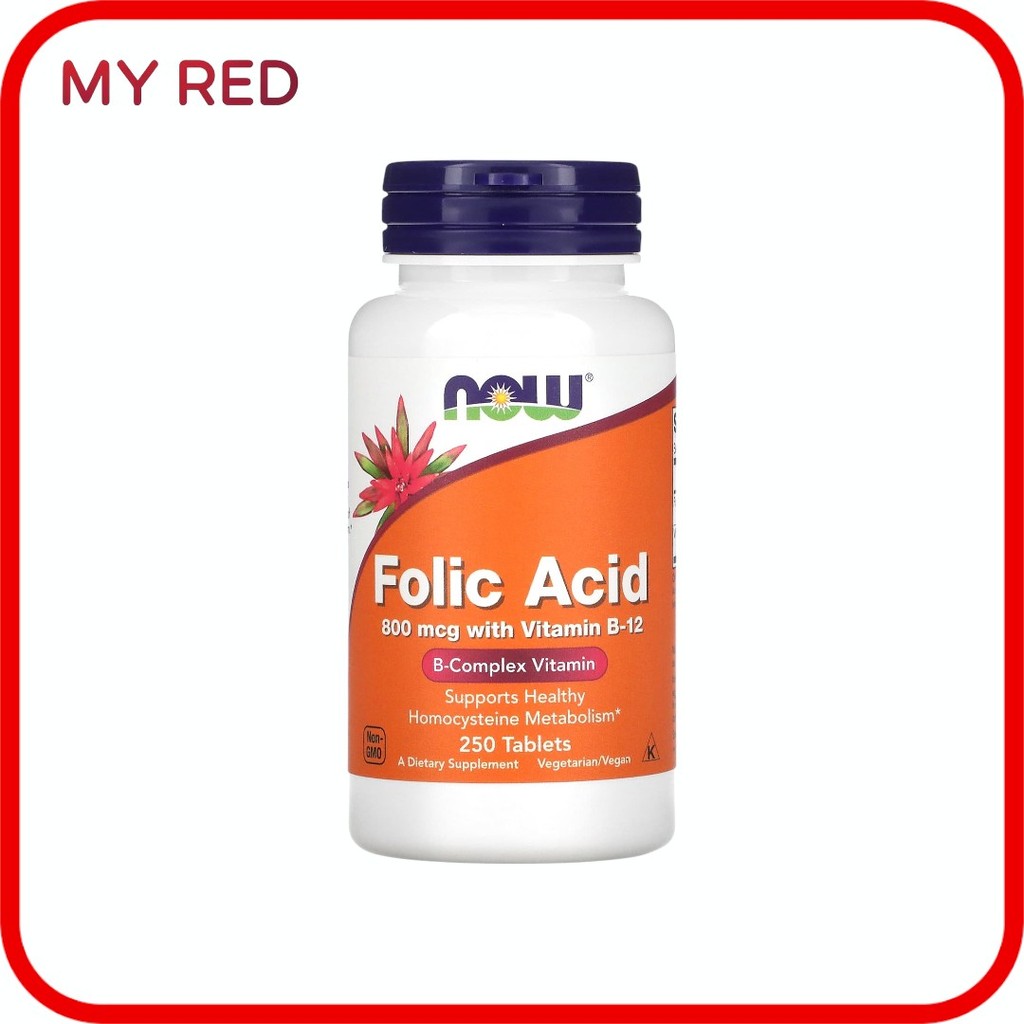 NOW Foods, Folic Acid, 800 mcg, 250 Tablets