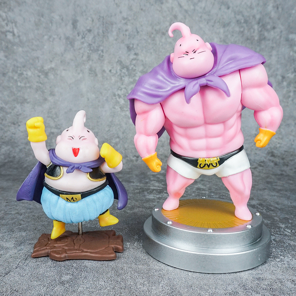 Majin Buu DRAGON BALL คอสเพลย์ฟิตเนสกล้ามเนื้อ Super Saiyan Action Figure รุ่น Q ตุ๊กตาของขวัญเด็กตก