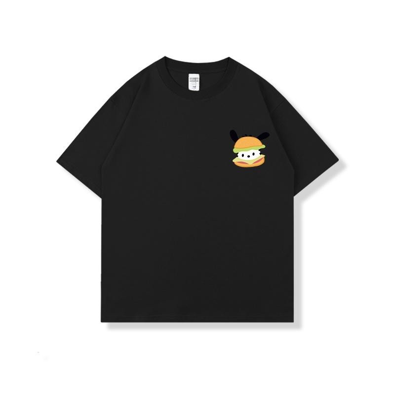 Papaya เสื้อยืด Oversize ลายการ์ตูนเบอร์เกอร์สุดน่ารัก เสื้อยืดแฟชั่นเกาหลี สไตล์คาเฟ่ สายชิลห้ามพลา