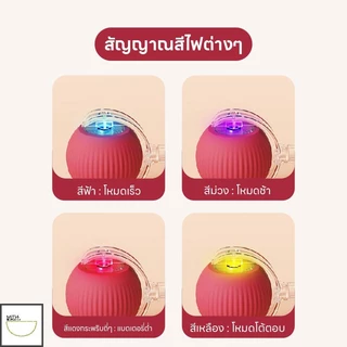 Doge&Orange พร้อมส่ง ลูกบอลแมวอัตโนมัติ ลูกบอลไฟฟ้าอัจฉริยะ ลูกบอลแมว กลิ้งได้เอง ทนต่อการกระแทก มี 3 สี COD PU69