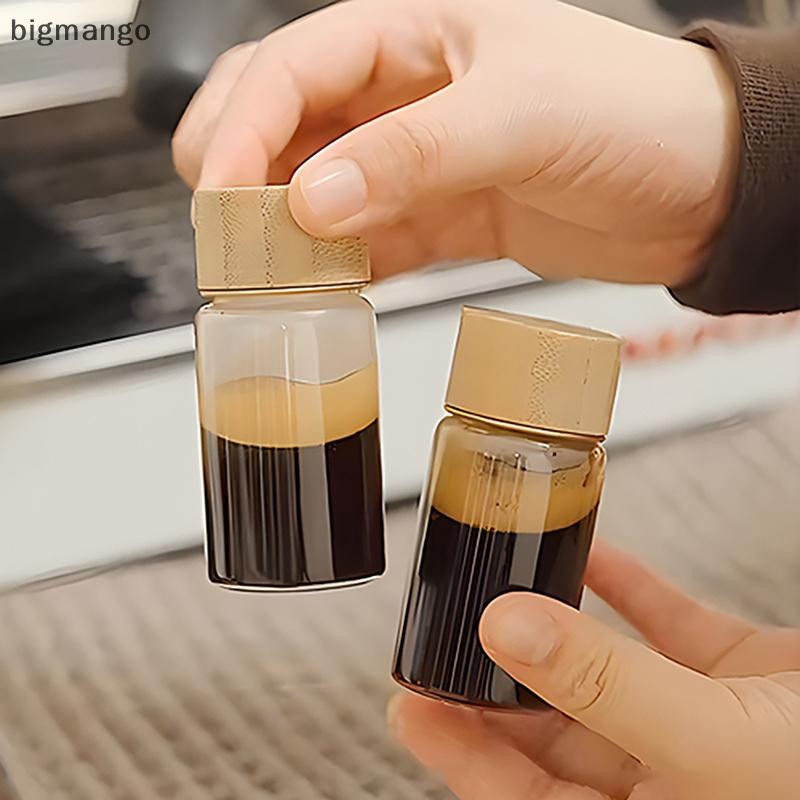 [bigmango] 20/25/30ml ขวดแก้วสําหรับกาแฟเข้มข้นนมน้ําขวดรั่วซึมพร้อมฝาปิด Jar ขวดเปล่าแบบพกพาสต็อกใหม่