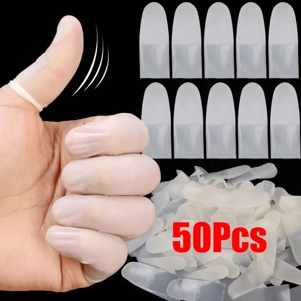 SWEE ถุงมือยาง 50 ชิ้น, ปลอกสวมนิ้วฝ้ากันลื่น, ปลอกป้องกันนิ้วบางพิเศษแบบใช้แล้วทิ้ง งานกลางแจ้ง ราคา ถูกที่สุด ดีลบีเคเค แกลเลอรีภาพที่ 4