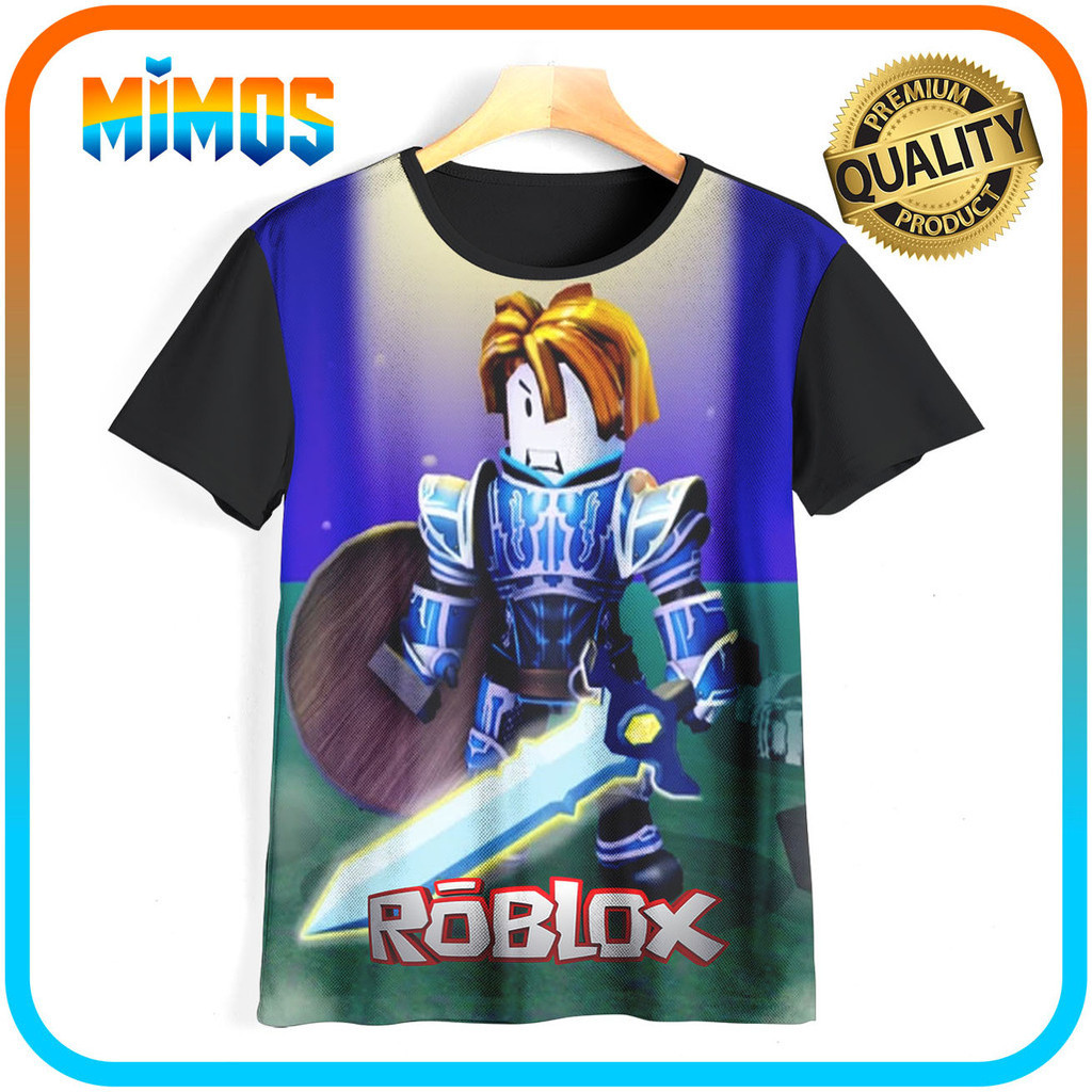 Roblox เกมเสื้อยืด RBX-0307 ชายหญิงเสื้อยืดอายุ 1 - 12 ปี 3D ภาพยนตร์เกมเสื้อยืด | ผักกระเฉด