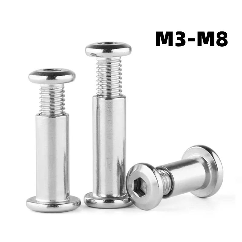 [HKH] M3 M4 M5 M6 M8 304 สแตนเลสแบน Hex หกเหลี่ยมซ็อกเก็ตหัวเฟอร์นิเจอร์ Rivet Connector ใส่ Joint Sleeve Cap Nut