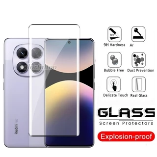 2 IN 1 ป้องกันหน้าจอสําหรับ Xiaomi Redmi หมายเหตุ 15 14 Pro Plus 14Pro + Note14 Note14Pro Note15 4G 5G 9H กระจกนิรภัยป้องกันฟิล์มกล้องเลนส์ป้องกันหน้าจอฟิล์ม