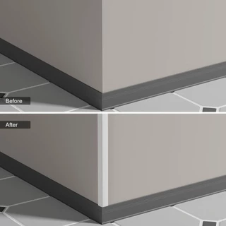 MIHAN ตัวป้องกันมุมผนัง, กาวติดตัวเองที่มีความยืดหยุ่นมุม Moulding Trim, ครัวเรือนฟรีตัด L รูปร่าง Bendable Caulk Strip เพดาน